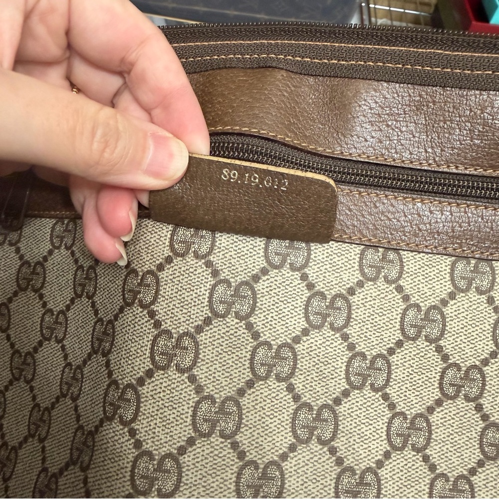 Vintage Gucci | Sherry GG Monogram Travel Weekender Bag - Picture 9 of 11